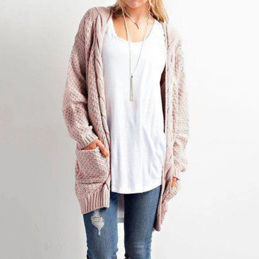 Chunky Blush Cardigan